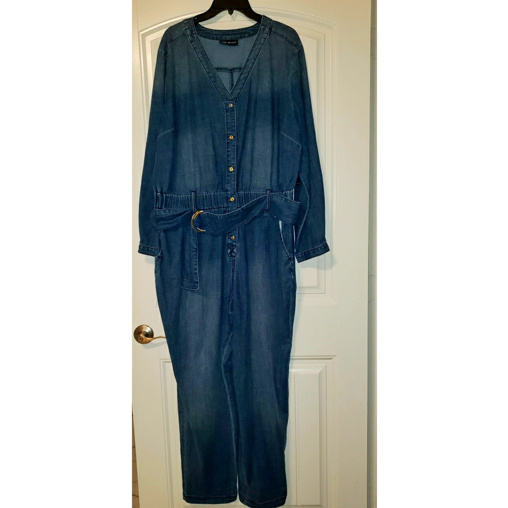 Lane Bryant Jean jumpsuit with belt